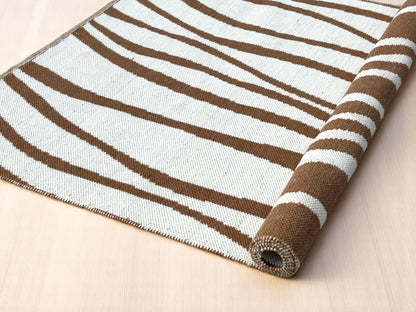 MAARSA WEAVES Area Rug, Double Tone Wave Pattern Design, Natural Base with Colored Threads, Multiple Sizes and Colors
