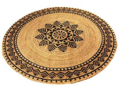 MAARSA WEAVES Round Jute Area Rugs, Multiple Sizes and Colors, 100% Jute Fiber